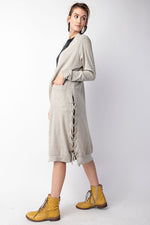 CAMILA LACE SIDE CARDI OATMEAL*