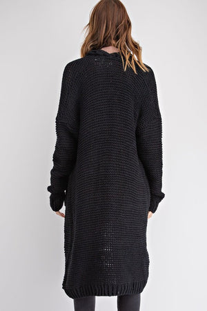 ROWAN BRAIDED CARDIGAN BLACK