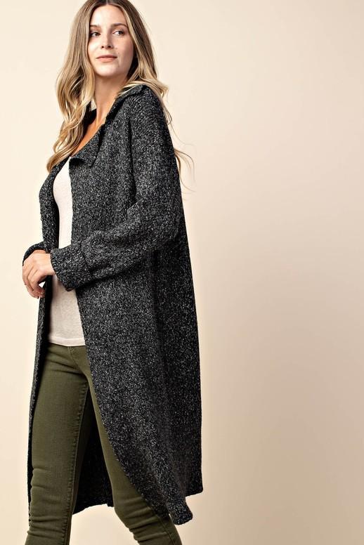 OVERSIZED KNIT CARDI BLACK*
