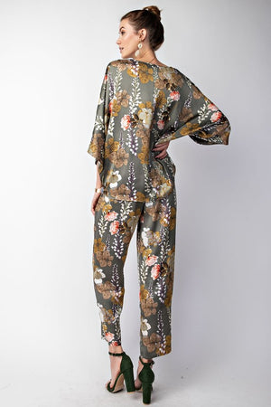 FINLEY FLORAL PANTS GREY*