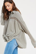 BECK BUTTON DOWN TOP OLIVE