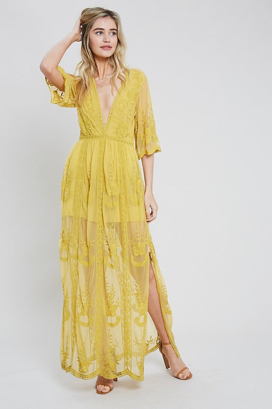 ECLAIR EMBROIDERED MAXI DRESS MUS