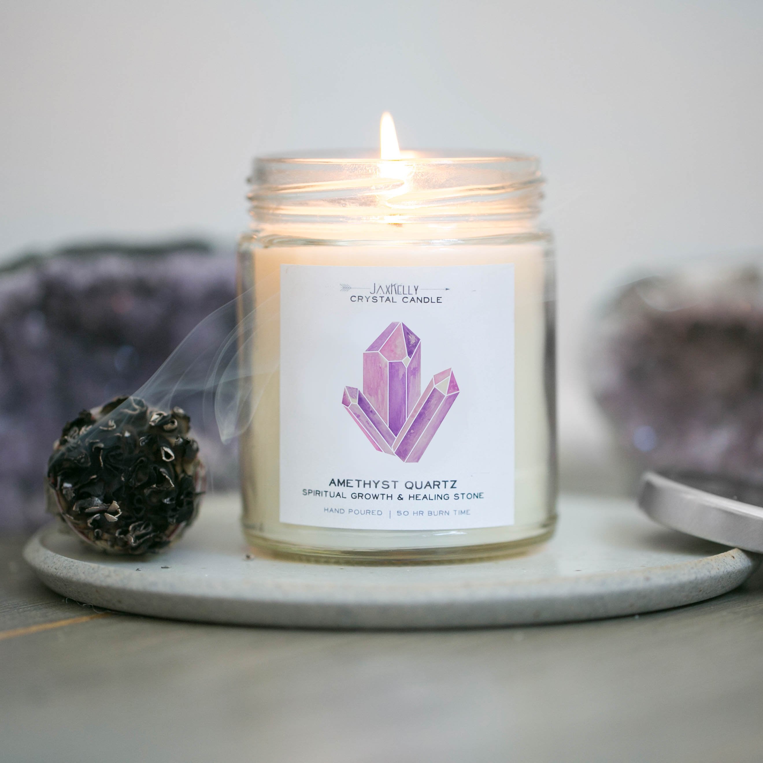 JaxKelly - Amethyst Crystal Candle