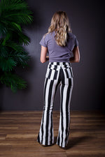 FLOAT ON STRIPE DENIM FLARES