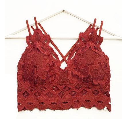AXEL LACE STRAPPY BRALETTE HENNA