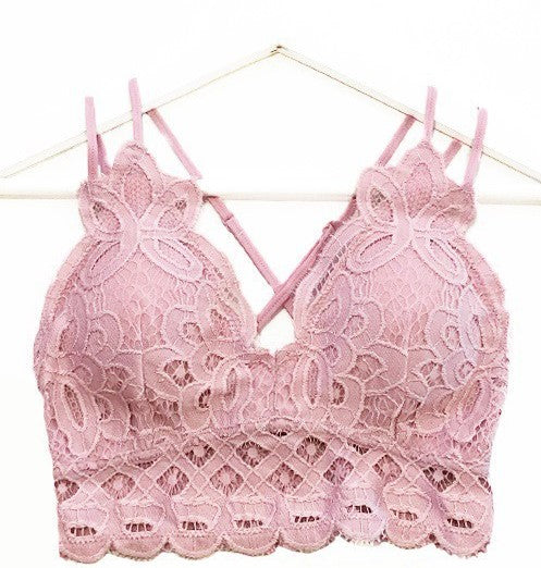 AXEL LACE STRAPPY BRALETTE PINK