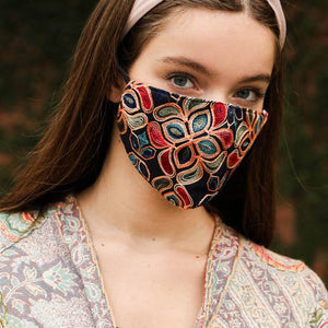 MOSIAC EMBROIDERED FACE MASK