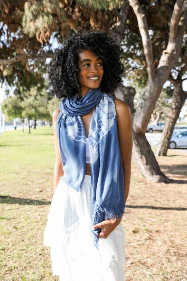 TIE DYE SCARF BLUE