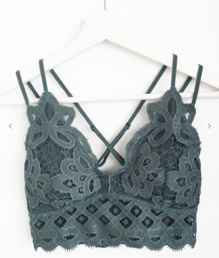 AXEL LACE STRAPPY BRALETTE B. GREEN