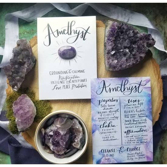 AMETHYST STONE WITH INFO CARD