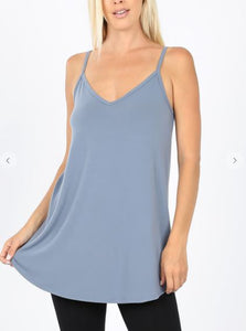 SOLID STRAIGHT UP CAMI BLUE