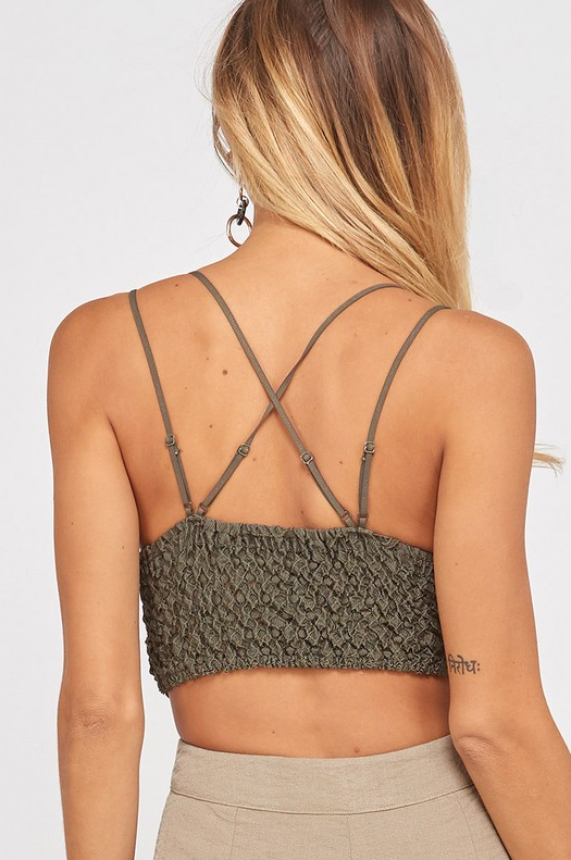 AXEL LACE STRAPPY BRALETTE OLIVE-
