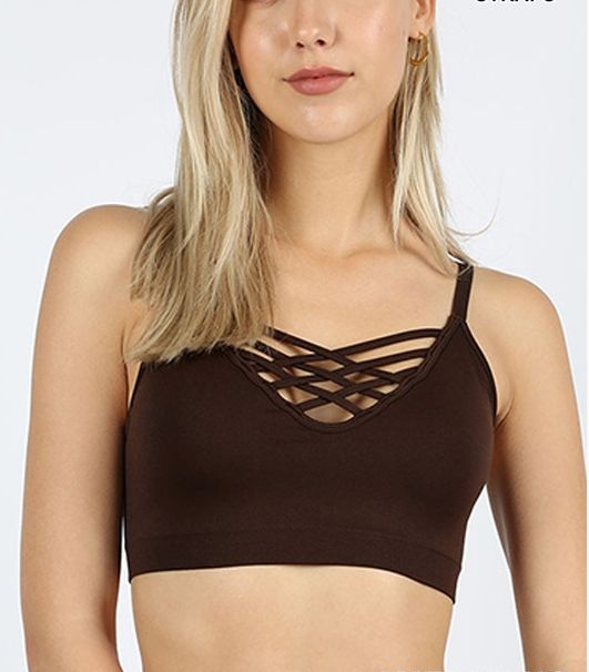 LUCY STRAPPY BRALETTE BROWN
