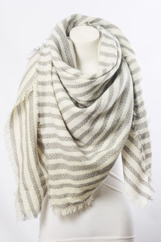 JENNY STRIPE SCARF GREY