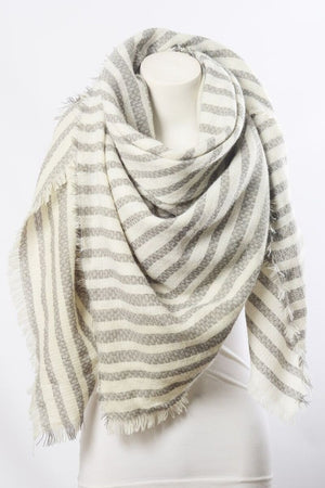 JENNY STRIPE SCARF GREY