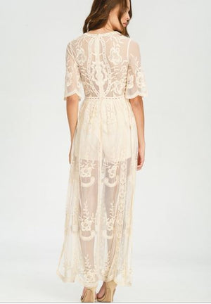 ECLAIR EMBROIDERED MAXI DRESS IVY