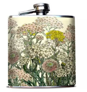 Oso + Bean - Ivory & Pale Pink Flowers Hip Flask