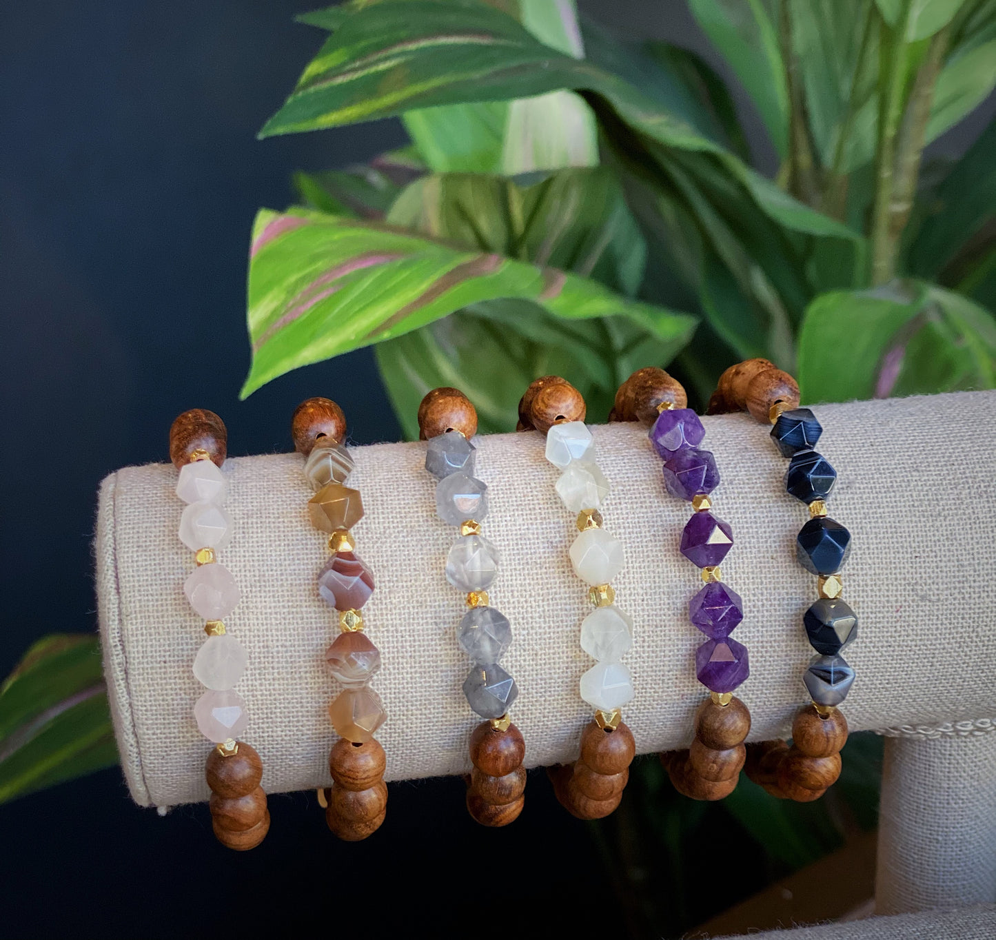 DIAMOND FACETED GEMSTONE BRACELETS
