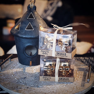 GOLD SKULL SALT AND PEPPER SHAKERS