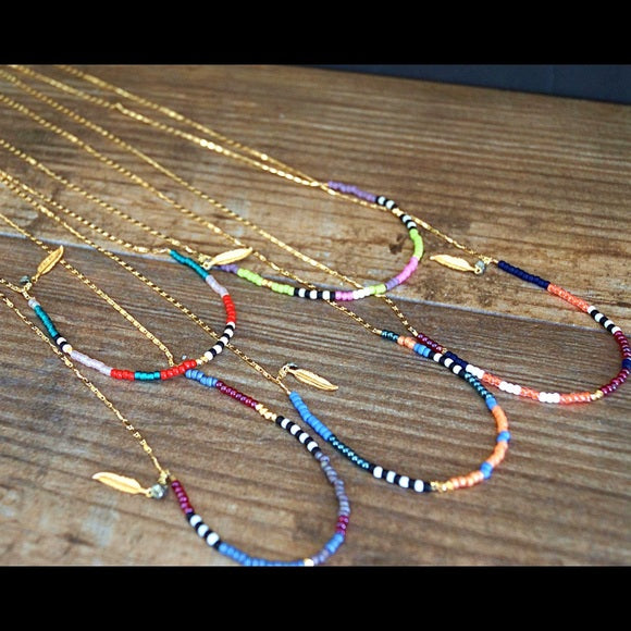 GOLD BEADED PYRITE NECKLACES