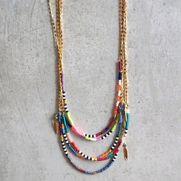 GOLD BEADED PYRITE NECKLACES