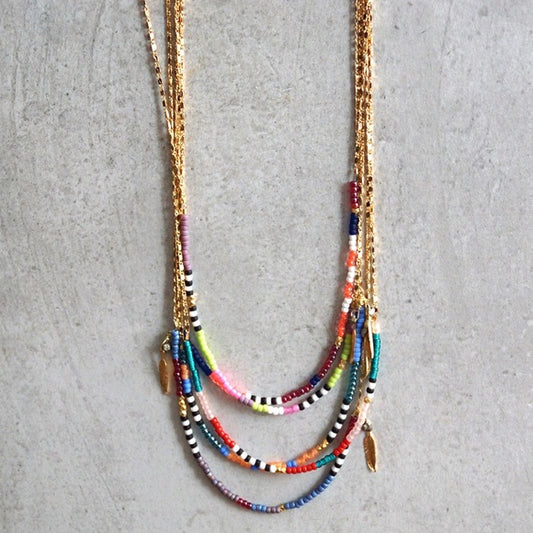 GOLD BEADED PYRITE NECKLACES