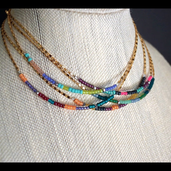 BEADED CHOKER NECKLACE