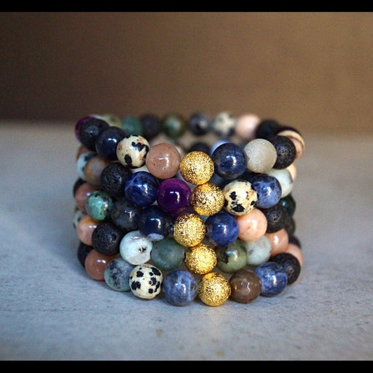 MIXED GEMSTONE DIFFUSER BRACELETS
