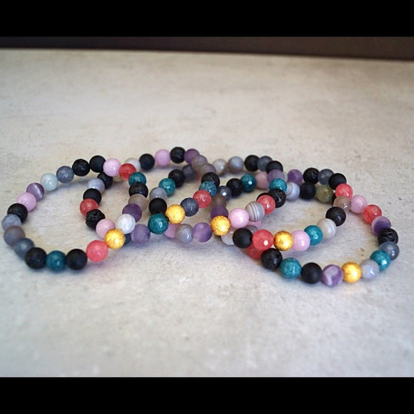 MIXED GEMSTONE DIFFUSER BRACELETS