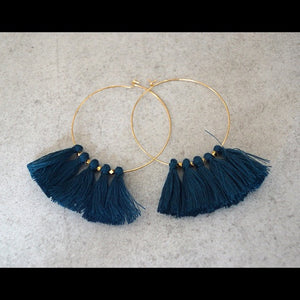 TASSEL HOOP EARRINGS